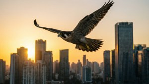 City Falcon at Dawn