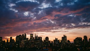 City Lights and Cloud Glow