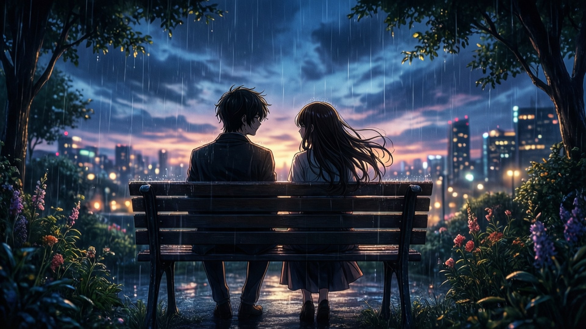 City Lights Silhouette by Wallpapers.art Studio
