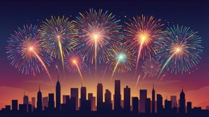 City Skyline Fireworks