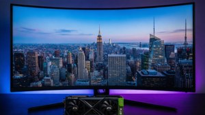 City Skyline Monitor Reflection