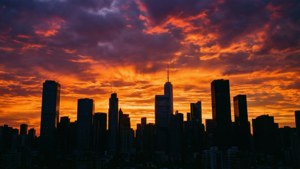 City Sunset Silhouette