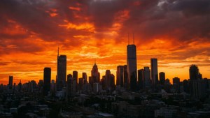 City Sunset Silhouette