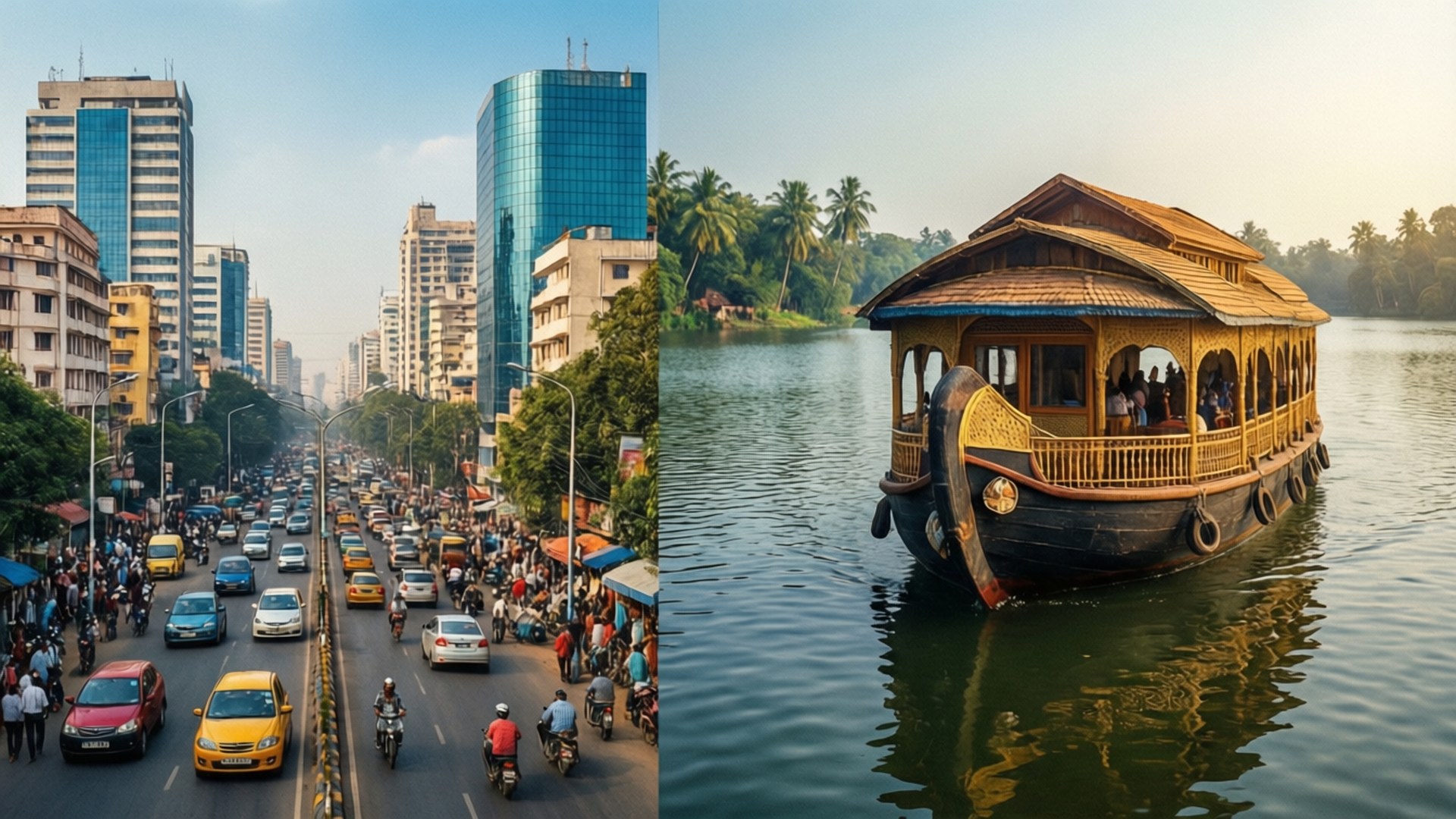 City vs Backwaters by Wallpapers.art Studio