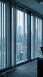 Cityscape Through Blinds