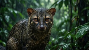 Civet in Rainstorm