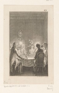 Clarissa aan tafel bij Lovelace en zijn vrienden