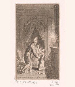 Clarissa smekend op haar knieën voor Lovelace