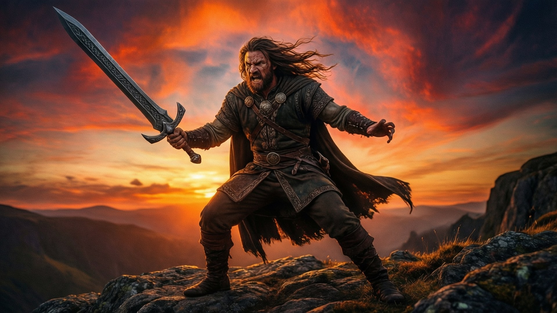 Clash on the Cliff by Wallpapers.art Studio