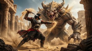 Clash with the Sand Beast