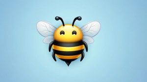 Classic Bee Emoji Blue