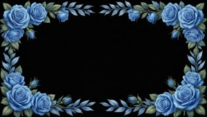 Classic Blue Roses Border