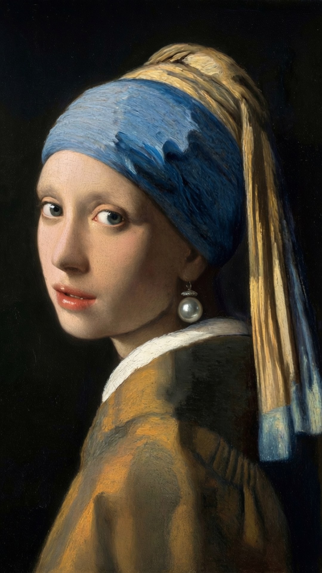 Classic Pearl Earring Portrait by Wallpapers.art Studio