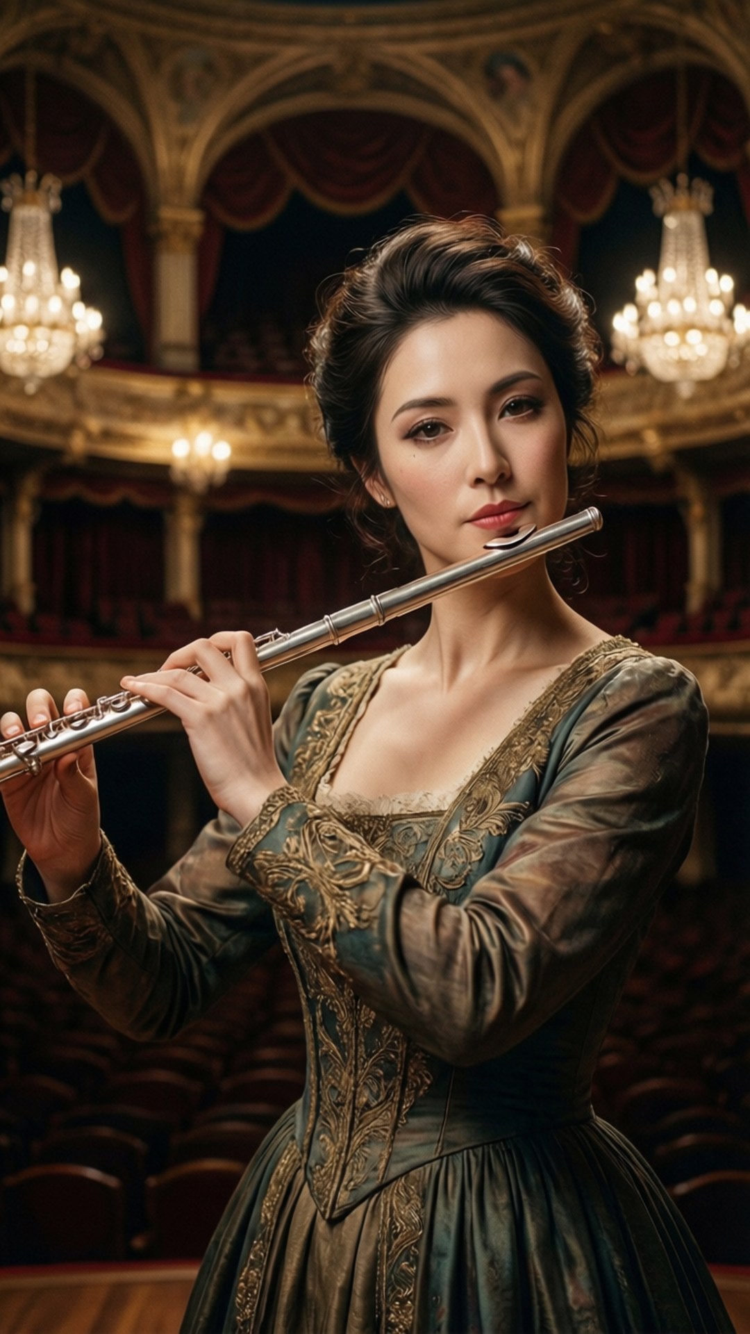 Classical Flute Portrait by Wallpapers.art Studio