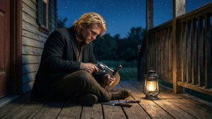 Cleaning the Revolver at Night