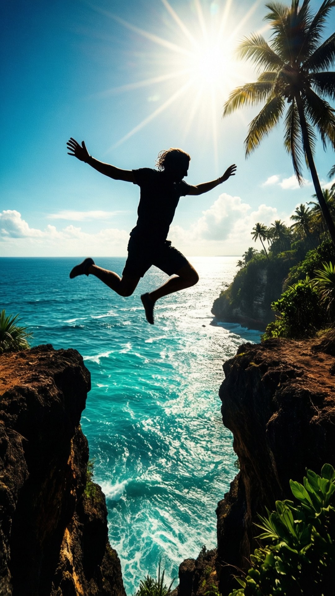 Cliff Jump Freedom by Wallpapers.art Studio
