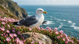 Cliffside Floral Seagull