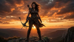 Cliffside Huntress at Dusk