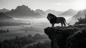 Cliffside Lion Silhouette