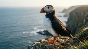Cliffside Puffin Sunrise