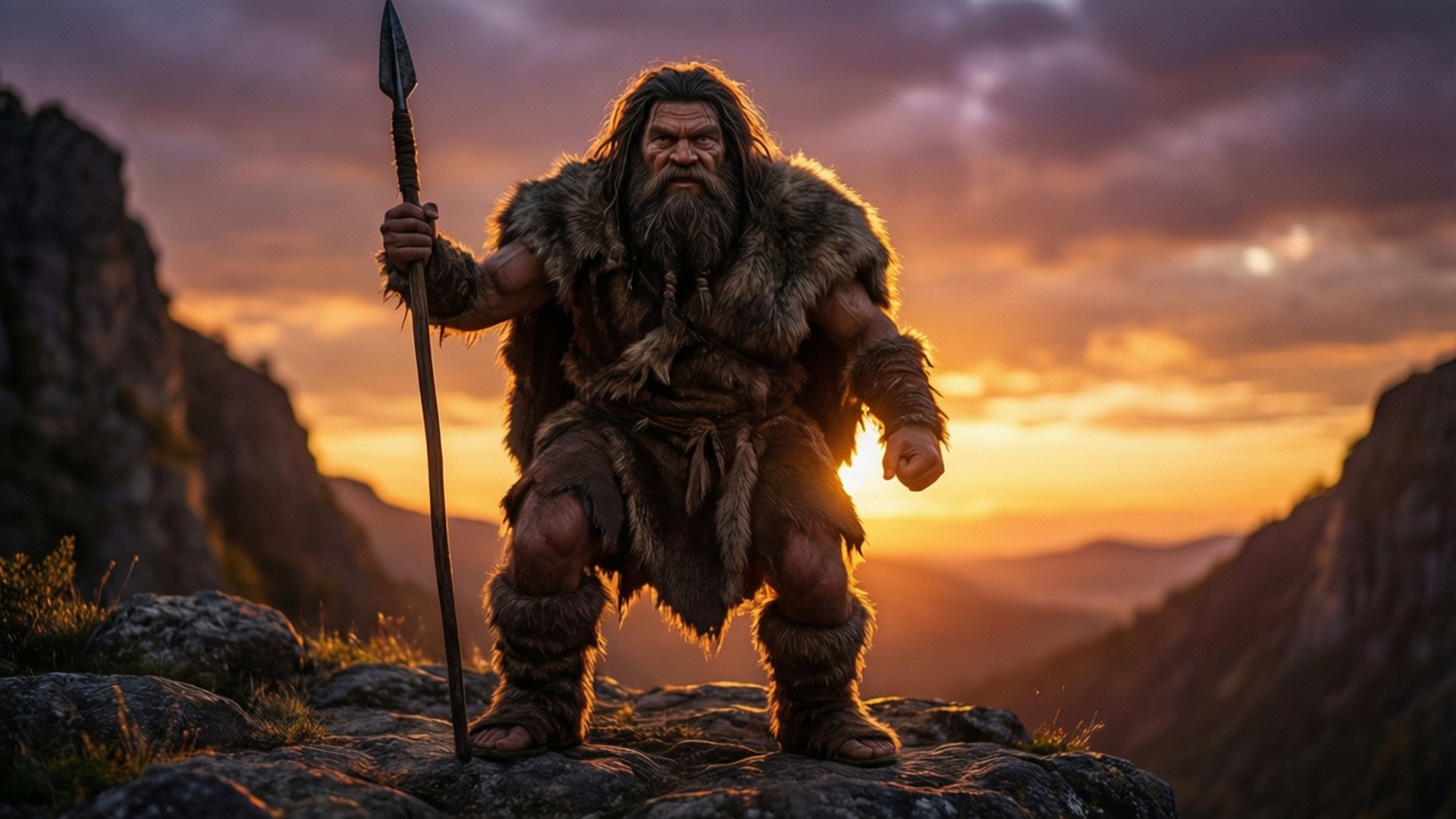 Cliffside Sentinel at Dusk by Wallpapers.art Studio