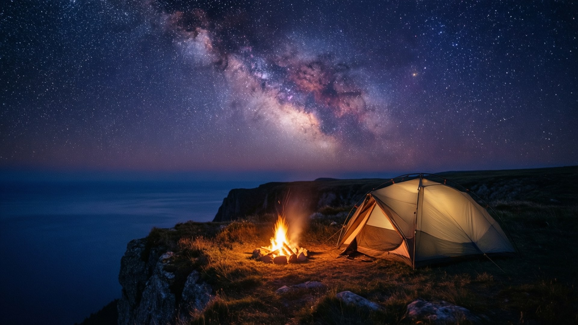 Cliffside Stargazing by Wallpapers.art Studio