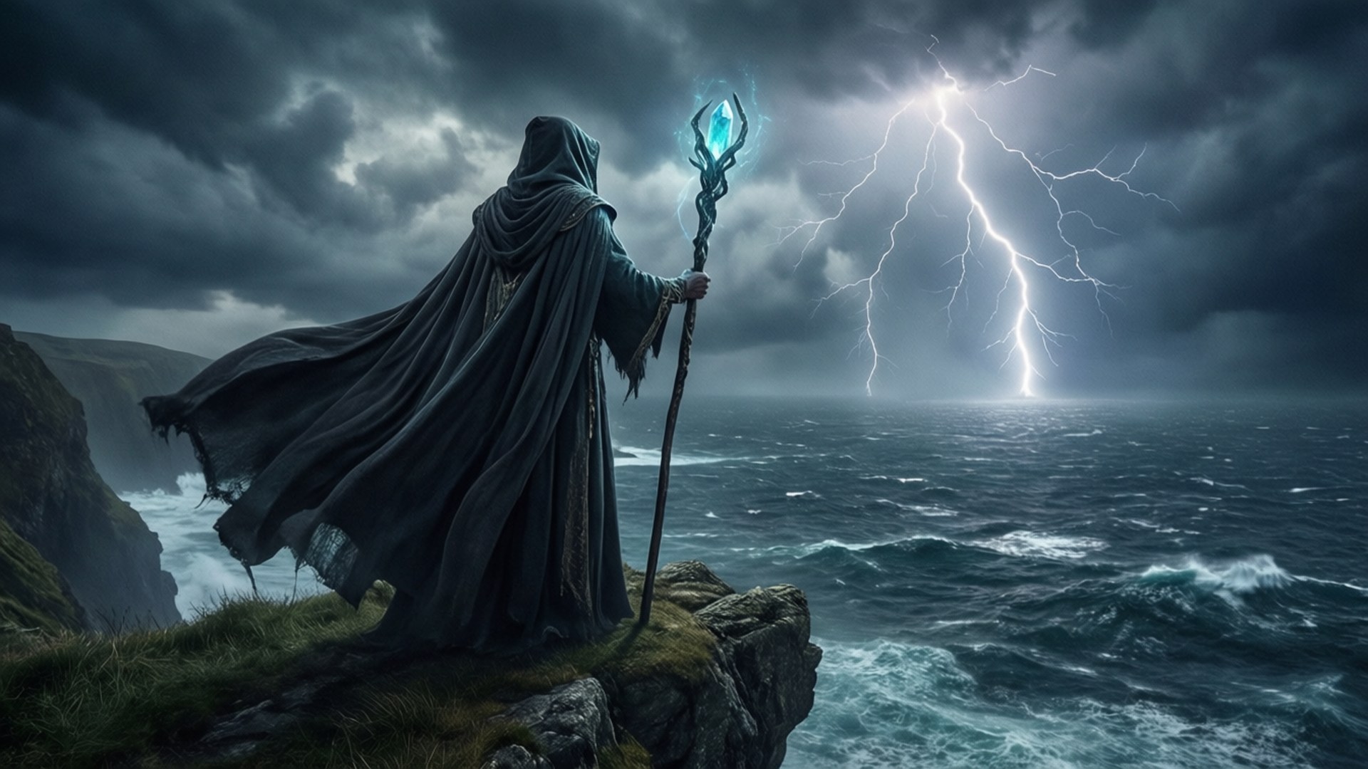 Cliffside Storm Mystic by Wallpapers.art Studio