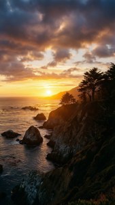 Cliffside Sunset Panorama