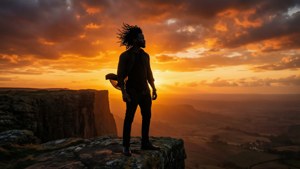 Cliffside Sunset Portrait
