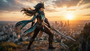 Cliffside Sunset Warrior
