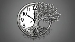 Clock Tree Line Art