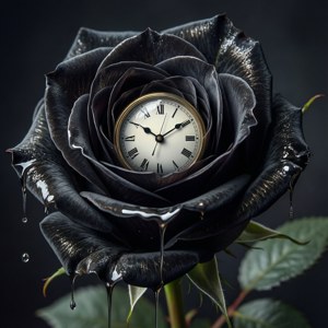 Clockwork Black Rose Surreal