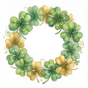 Clover Wreath Watercolor