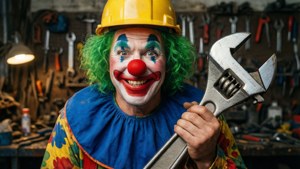 Clown Construction Worker