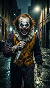 Clown in Dark Alley