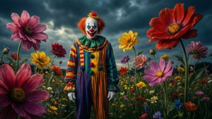 Clown in Flower Field