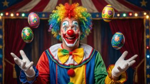 Clown Juggling Eggs