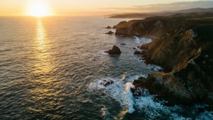 Coastal Aerial Sunset