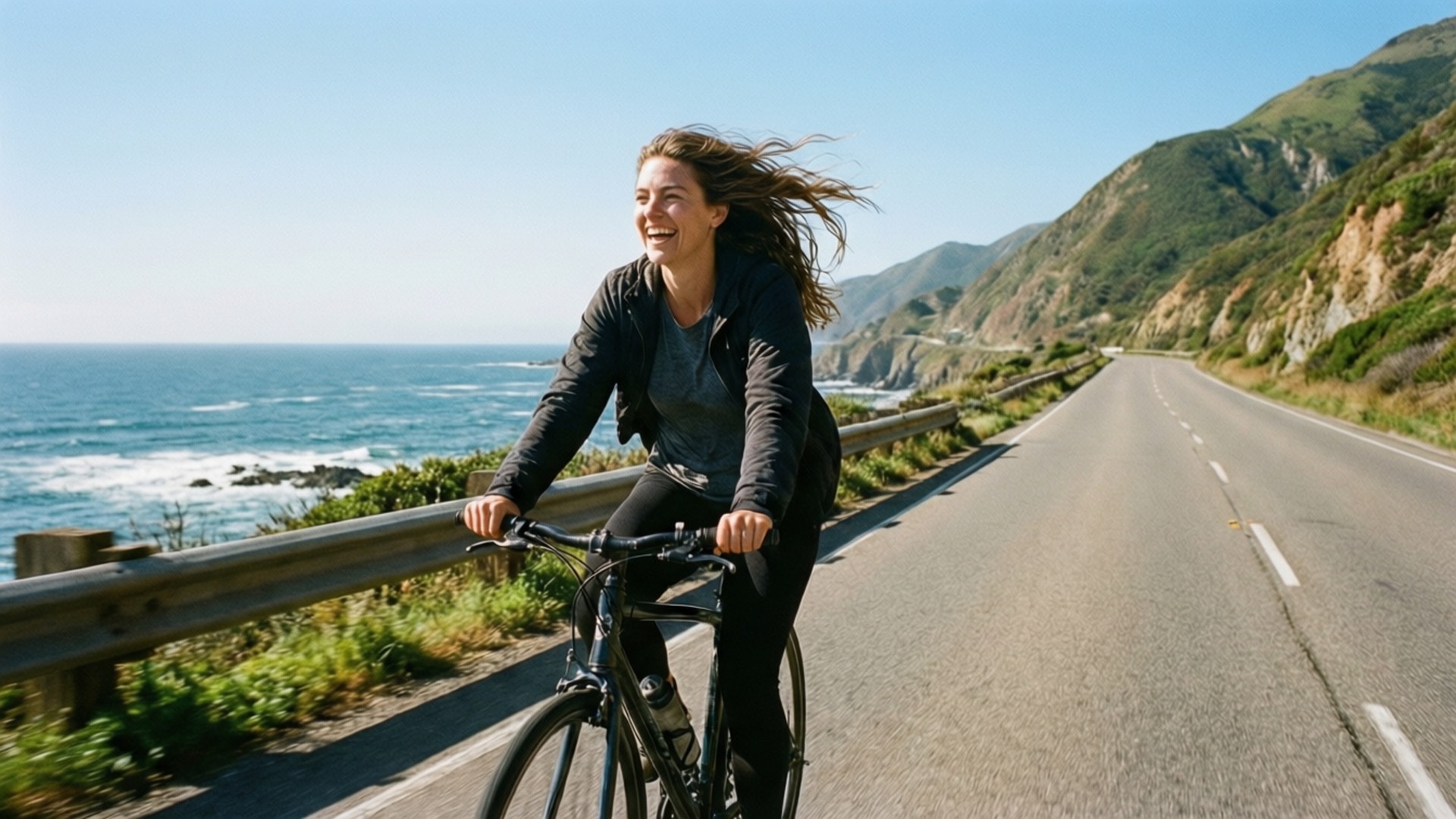 Coastal Bike Ride by Wallpapers.art Studio
