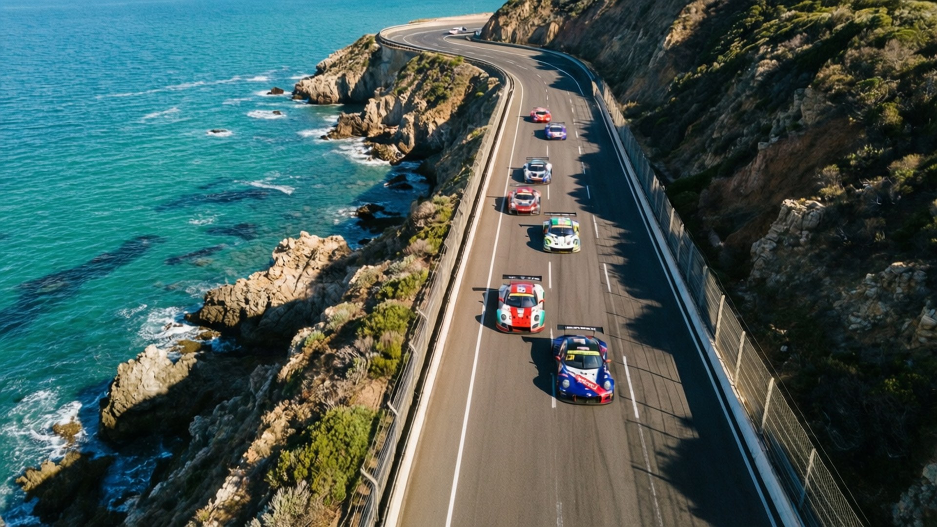 Coastal Circuit Aerial by Wallpapers.art Studio