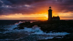 Coastal Lighthouse Sunset