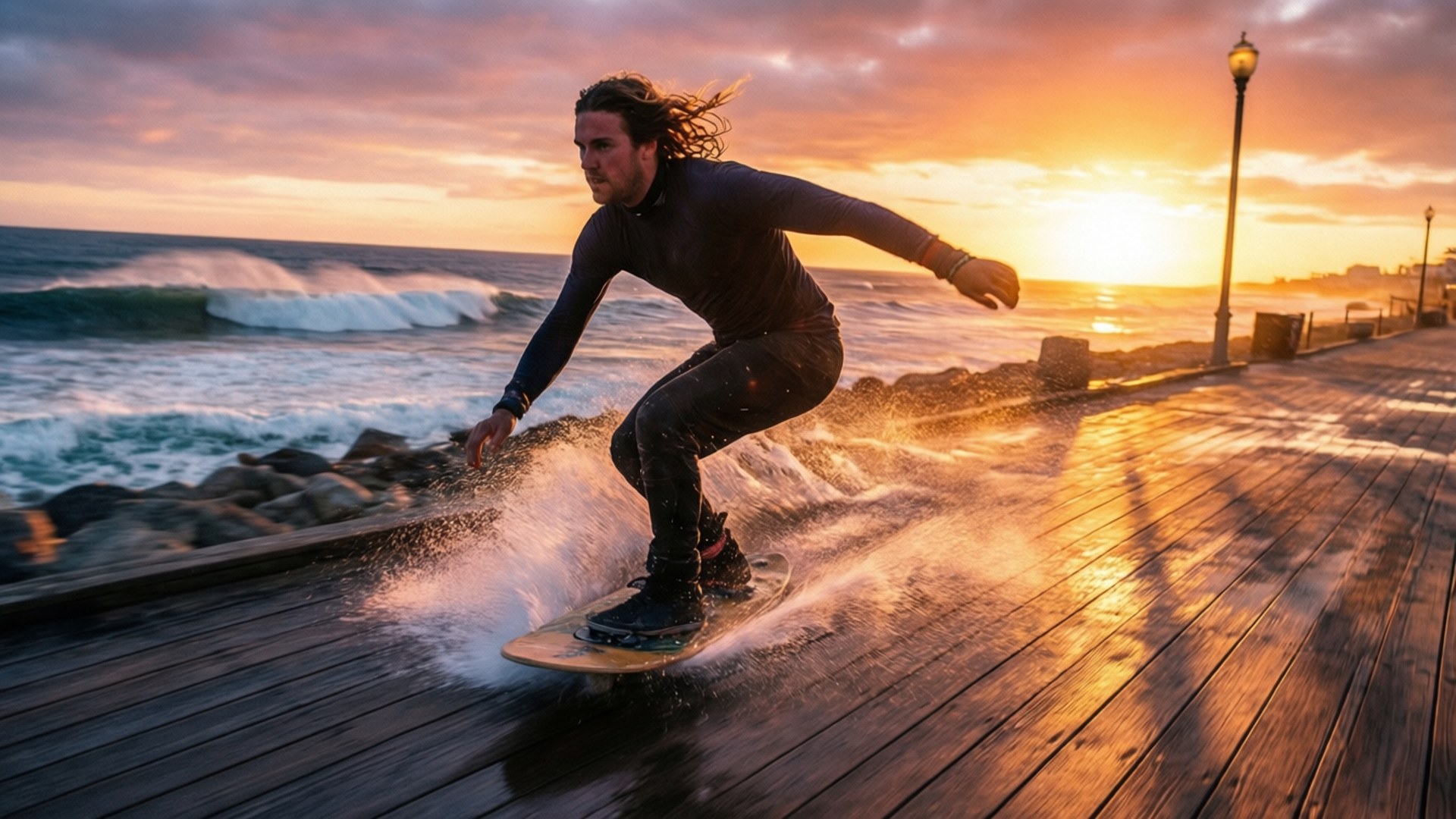 Coastal Sunset Ride by Wallpapers.art Studio