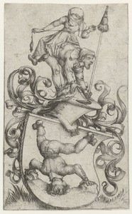 Coat of Arms with a Peasant Standing on his Head