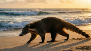Coati at Sunset Beach
