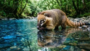 Coati by the Stream