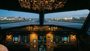 Cockpit Landing at Dusk