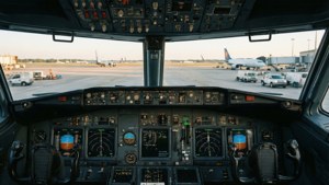 Cockpit View of Apron