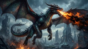 Code Dragon Over Ruins