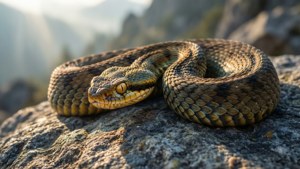 Coiled Vigil on Rock