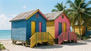 Colorful Caribbean Beach Houses